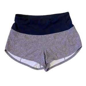 Lululemon Speed Up Short 2.5" Heather Lux Multi Black/Black Size 4
